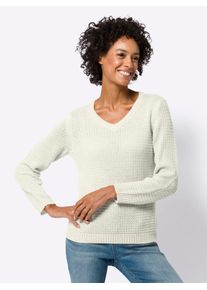 Classic Basics Damen Strickpullover "Langarm-Pullover", beige, Gr. 40, unifarben, gemustert, 100% Polyacryl, Pullover