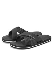 Venice Beach Herren Pantolette, Gr. 41, schwarz, Obermaterial: 100% Lederimitat. Futter: 100% Textilmaterial. Decksohle: 100% Synthetik. Laufsohle: