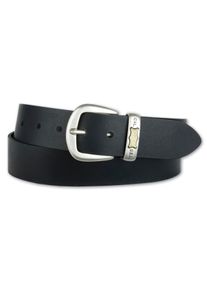 Bernd Götz BERND GÖTZ Damen Ledergürtel, schwarz, casual,modisch, Gr. 85, unifarben, Leder, Gürtel, mit metallisch gelabeltem Western Branding