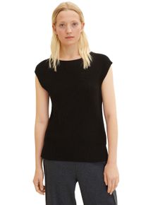 Tom Tailor Damen Pullunder, schwarz, casual, Gr. S, Obermaterial: 100% Baumwolle, Pullover