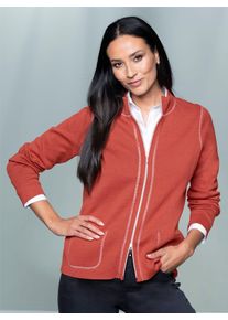 Heine Damen Strickjacke, orange, Gr. 44, unifarben, 50% Baumwolle, 50% Polyacryl, Strickjacken