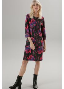 Damen Jerseykleid, bunt, modisch, Gr. 38, Aniston SELECTED, bedruckt, geblümt, Milano Rib, Obermaterial: 89% Viskose, 9% Polyester, 2% Elasthan,