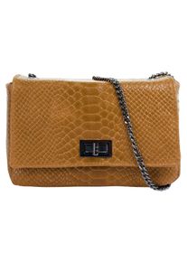 CLUTY Damen Umhängetasche, braun, Leder, Taschen, echt Leder, Made in Italy