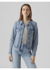 Véro Moda VERO MODA Damen Jeansjacke "VMZORICA LS DENIM JACKET MIX NOOS", blau, Gr. XS, unifarben, Denim/Jeans, Obermaterial: 80% Baumwolle, 20% Polyester,