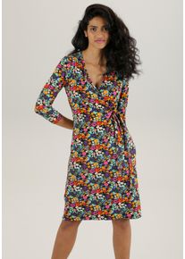 Damen Jerseykleid, bunt, feminin, Gr. 36, Aniston SELECTED, bedruckt, geblümt, Single Jersey, Obermaterial: 95% Viskose, 5% Elasthan, Kleider, mit