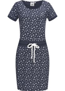 PEAK TIME Damen Sommerkleid "L80023", blau, modisch, Gr. M, 60% Baumwolle, 40% Polyester, Kleider, leichtes Jersey Strandkleid mit Kordel
