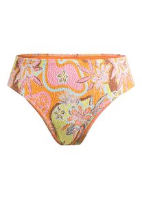 Roxy Damen Bikini-Hose "Floraldelic", orange, Gr. M, 87% Nylon, 13% Elasthan, Badehosen