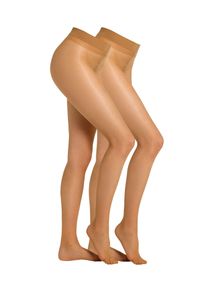 Camano Damen Feinstrumpfhose "Strumpfhose 2er Pack", Gr. 44, beige, 90% Polyamid 10% Elasthan, Strumpfhosen