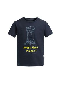 Jack Wolfskin Kinder T-Shirt "MORE HUGS T K", blau, casual, Gr. 152, Obermaterial: 100% Baumwolle, Shirts, mit Umarmungsmotiv