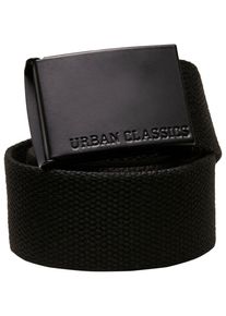 Urban Classics Damen Hüftgürtel "Urban Classics Unisex Coloured Buckle Canvas Belt", schwarz, Gr. L, 100% Polyester, Gürtel