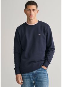 Gant Herren Sweatshirt "REG SHIELD C-NECK SWEAT", blau, casual, Gr. 5XL, unifarben, Sweatware, Obermaterial: 87% Baumwolle, 13% Polyester,