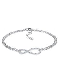 Elli Damen Armband "Unendlichkeit Glas Kristalle Weiß 925 Sterling Silber", 17cm,mit Steinen, Silber 925 (Sterlingsilber), weiß, Silber 925