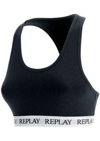 Replay Damen Bustier "LADY RACERBACK BRA", Gr. S, schwarz, Obermaterial: 50% Viskose, 45% Baumwolle, 5% Elasthan, unifarben, sportlich, BHs, mit