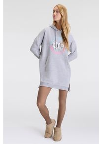 Zwillingsherz Damen Sweatkleid ""Love Yourself More"", grau, modisch, Gr. L, Sweatware, Obermaterial: 50% Baumwolle, 50% Polyester, Kleider, mit
