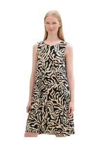 Tom Tailor Damen Jerseykleid, schwarz, casual, Gr. 38, bedruckt, Jersey, Obermaterial: 95% Viskose, 5% Elasthan, Kleider, mit Rückendetail