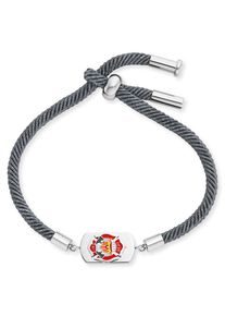 Herzengel Jungen Armband "Feuerwehr, HEB-FIREFIGHTER", Edelstahl-Polyester, bunt, Edelstahl, Polyester, Armbänder, mit Emaille