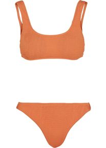 Urban Classics Damen Bügel-Tankini "Urban Classics Damen Ladies Tanktop Crinkle Bikini", orange, Gr. XS, 97% Polyester, 3% Elasthan, Bikini-Sets