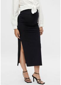 MAMALICIOUS Damen Jerseyrock "MLEMMA", schwarz, casual, Gr. M, unifarben, Jersey, Obermaterial: 95% Baumwolle, 5% Elasthan, Röcke, mit Seitenschlitzen
