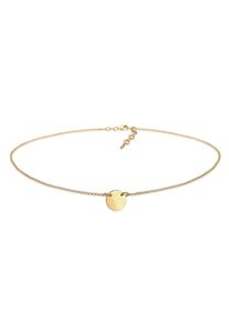 Elli Damen Collier "Choker Plättchen Anhänger 925 Sterling Silber", 36, ohne Stein, Silber 925 (Sterlingsilber), L: 36cm, gold, Silber 925