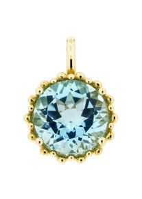 OROLINO Damen Ketten-Anhänger "585 Gold mit Topas blau (beh.) 11,5mm rund", ONE-SIZE, Gold, 3,7 g, gelb, Gold, Schmuckanhänger