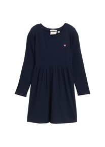 Tom Tailor Mädchen Midikleid, blau, casual, Gr. 104, unifarben, Web, Obermaterial: 93% Viskose, 7% Elasthan, Kleider, in Ripp-Optik, mit Stretch
