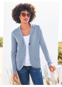 Heine Damen Strickjacke, blau, Gr. 36, unifarben, 50% Viskose, 28% Polyester, 22% Polyamid, Strickjacken