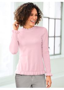 Heine Damen Stehkragenpullover "Pullover", rosa, Gr. 44, unifarben, 70% Viskose, 30% Polyamid, Pullover