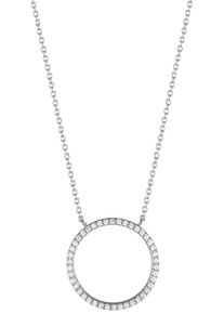 UNIKE JEWELLERY Damen Kette mit Anhänger "GLOW CIRCLE ROUND KREIS RUND, UK.CL.1204.0070", Silber 925 (Sterlingsilber), L: 47cm, silber, Silber 925