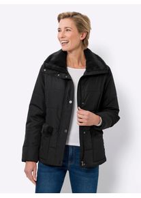 Classic Basics Damen Steppjacke, schwarz, Gr. 42, unifarben, 100% Polyester, Fellimitat:100% Polyester, Wattierung:100% Polyester, Jacken