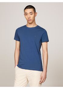 Tommy Hilfiger Herren T-Shirt "STRETCH SLIM FIT TEE", blau, casual, Gr. XL, Jersey, Obermaterial: 96% Baumwolle, 4% Elasthan, Shirts, mit