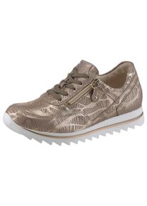 Waldläufer WALDLÄUFER Damen Keilsneaker "HAIBA", Gr. 8,5, gold, Nubukleder, Nappaleder, metallic, sportlich, Schuhe, Schnürschuh, Halbschuh, Freizeitschuh in