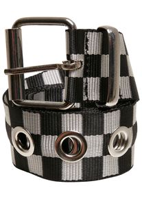 Urban Classics Damen Hüftgürtel "Urban Classics Unisex Checker Belt With Eyelets", schwarz-weiß, Gr. L, 100% Polyester, Gürtel