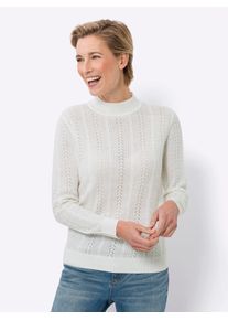 Classic Basics Damen Stehkragenpullover "Stehkragen-Pullover", beige, Gr. 46, unifarben, 100% Polyacryl, Pullover