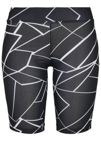 Urban Classics Damen Stoffhose "Urban Classics Damen Ladies AOP Cycle Shorts", schwarz, Gr. XS, unifarben, 94% Polyester, 6% Elasthan, Hosen