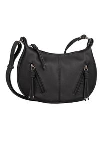 Tom Tailor Damen Umhängetasche "Caia", schwarz, Polyurethan, clean, gepflegt, unifarben, Taschen, aus weich genarbtem Nubukleder-Imitat, praktisch