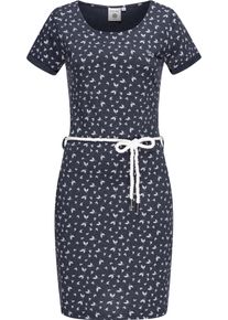 PEAK TIME Damen Sommerkleid "L80022", blau, modisch, Gr. XL, 60% Baumwolle, 40% Polyester, Kleider, leichtes Jersey Strandkleid mit Kordel