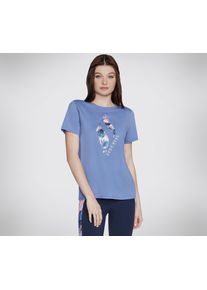 Skechers Damen T-Shirt, blau, sportlich, Gr. M, Obermaterial: 52% Baumwolle, 48% Polyester, Shirts