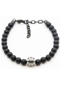 Firetti Armband "Schmuck Geschenk Armschmuck Armkette Edelstein Farbstein Onyx", Edelstahl, schwarz, Edelstahl, Armbänder, Made in Germany - mit Onyx