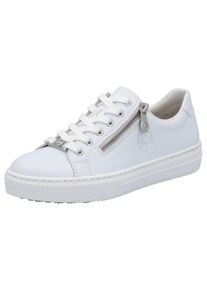 Rieker Damen Sneaker, Gr. 36, weiß, Leder, sportlich, Schuhe, mit Memosoft-Innensohle, Freizeitschuh, Halbschuh, Schnürschuh