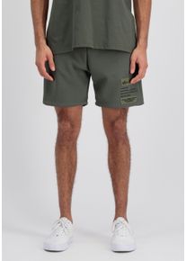 Herren Sweatshorts "Alpha Industries Men - Shorts Patch Short LF", grün, Gr. L, Alpha Industries, Obermaterial: 80% Baumwolle, 20% Polyester, Hosen