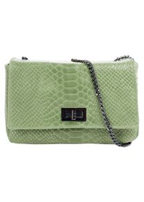 CLUTY Damen Umhängetasche, grün, Leder, Taschen, echt Leder, Made in Italy