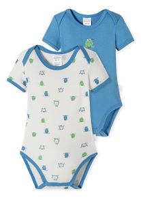 Schiesser Kinder Body ""Natural Love"", Gr. 56, blau, Feinripp, Obermaterial: 100% Baumwolle, mehrfarbig, casual, Bodies, mit lustigen Tier-Drucken