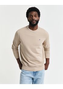 Gant Herren Sweatshirt "REG SHIELD C-NECK SWEAT", beige, casual, Gr. 4XL, Sweatware, Obermaterial: 87% Baumwolle, 13% Polyester, Sweatshirts, mit