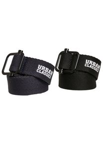 Urban Classics Damen Hüftgürtel "Urban Classics Unisex Industrial Canvas Belt 2-Pack", bunt, Gr. S, 100% Polyester, Gürtel
