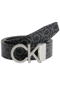 Calvin Klein Damen Synthetikgürtel "CK REV.ADJ. NEW MONO BELT 3.5CM", schwarz, casual, Gr. 100, gemustert, Kunstfaser, Gürtel