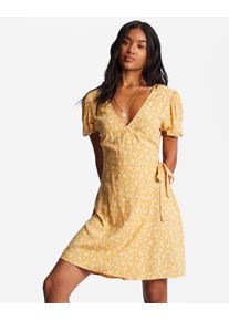 Billabong Damen Minikleid "Hot Tropics", gold, Gr. XL, 100% Viskose, Kleider