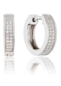 UNIKE JEWELLERY Damen Paar Creolen "HOOP INFINITY WHITE, UK.AR.1205.0001", Silber 925 (Sterlingsilber), silber, Silber 925 (Sterlingsilber),