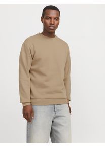 Jack & Jones JACK & JONES Herren Sweatshirt "JJEBRADLEY SWEAT CREW NOOS", braun, modisch, Gr. XL, unifarben, angeraute Sweatware, Obermaterial: 61% Polyester, 39%