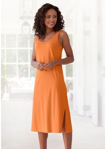 s.Oliver Nachthemd orange Gr. 32/34 für Damen. Mit tiefer Rundhals. A-Linie. Nachhaltig.