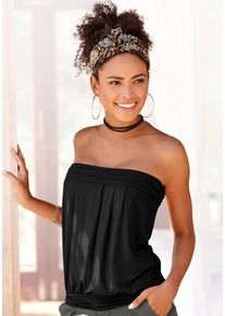 Lascana Bandeautop schwarz Gr. 32/34 für Damen. Figurumspielend